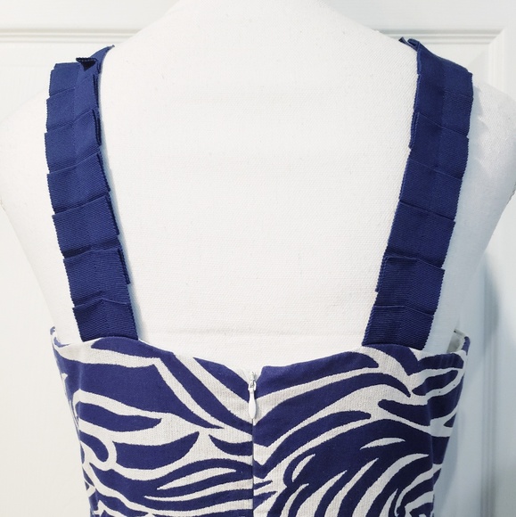 Antonio Melani Blue and White Sleeveless Dress - Picture 4 of 7